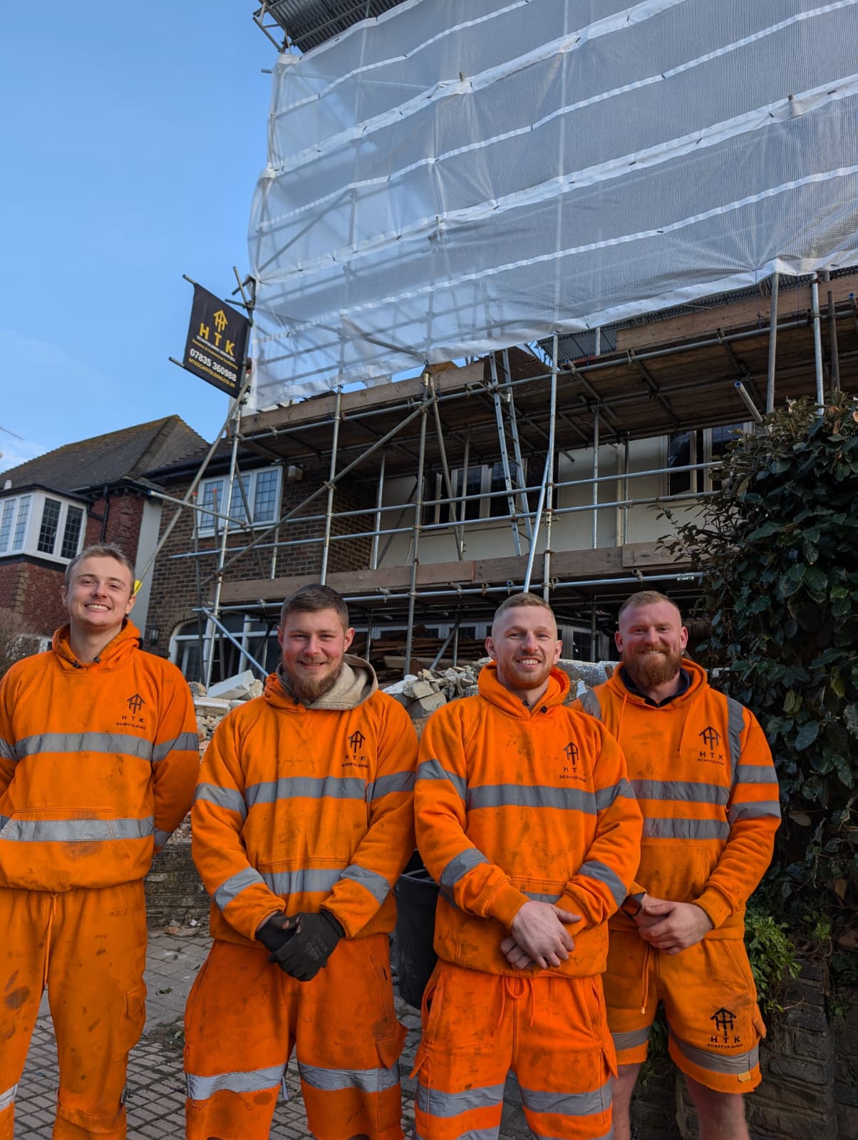 HTK Scaffolding crew on site in Brighton